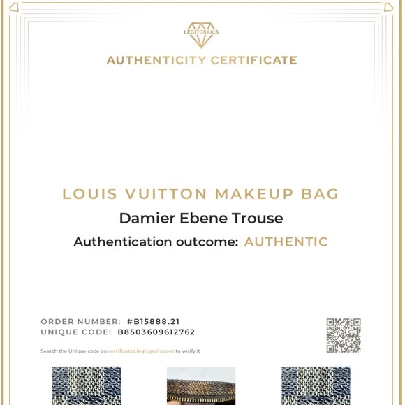 LOUIS VUITTON LV Ebene Trousse.EUC with extra unbranded chain,COA and dustbag. - Picture 2 of 14